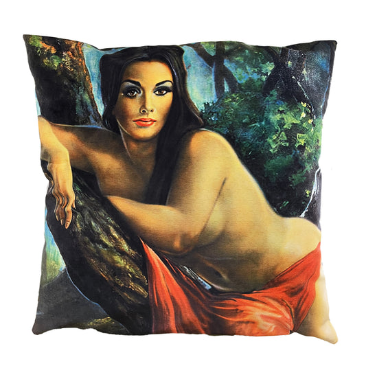 Woodland Goddess by JH Lynch Velvet Throw Pillow, Cushion Cover, Sizes: 50x50cm/60x60cm, Made in Cape Town, South Africa, Hand-made,